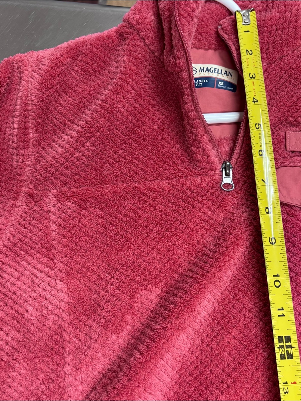 Magellan Outdoors Classic Fit Sherpa Quarter Zip Pullover Pink XS Cozy Fleece - Picture 9 of 10